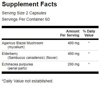 Elderberry/Agaricus/Echinacea 120 капсули - Feel You