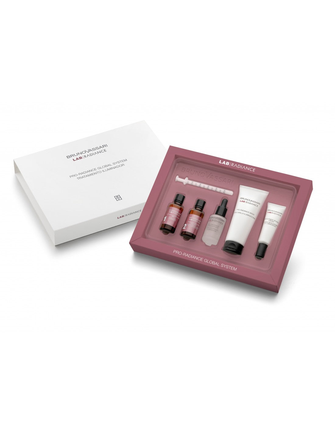 Pro-Radiance Global System Set Bruno Vassari: Lab Radiance, Brightening, Cream, For Face, 100 ml + Lab Radiance, Illuminating, Cream Mask, For Face, 30 ml + Lab Radiance, Exfoliating Cleanser, 30 ml + Lab Radiance, Illuminating, Concentrate, For Face, ... - Feel You