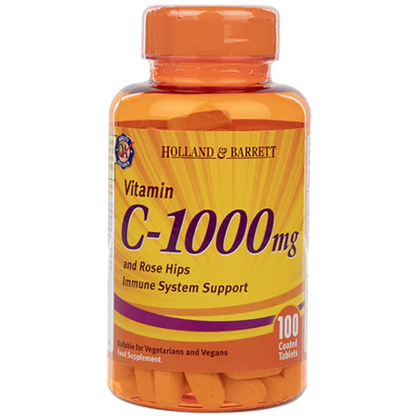 Vitamin C 1000 mg / with Rose Hips & Bioflavonoids - 100 каплети - Feel You