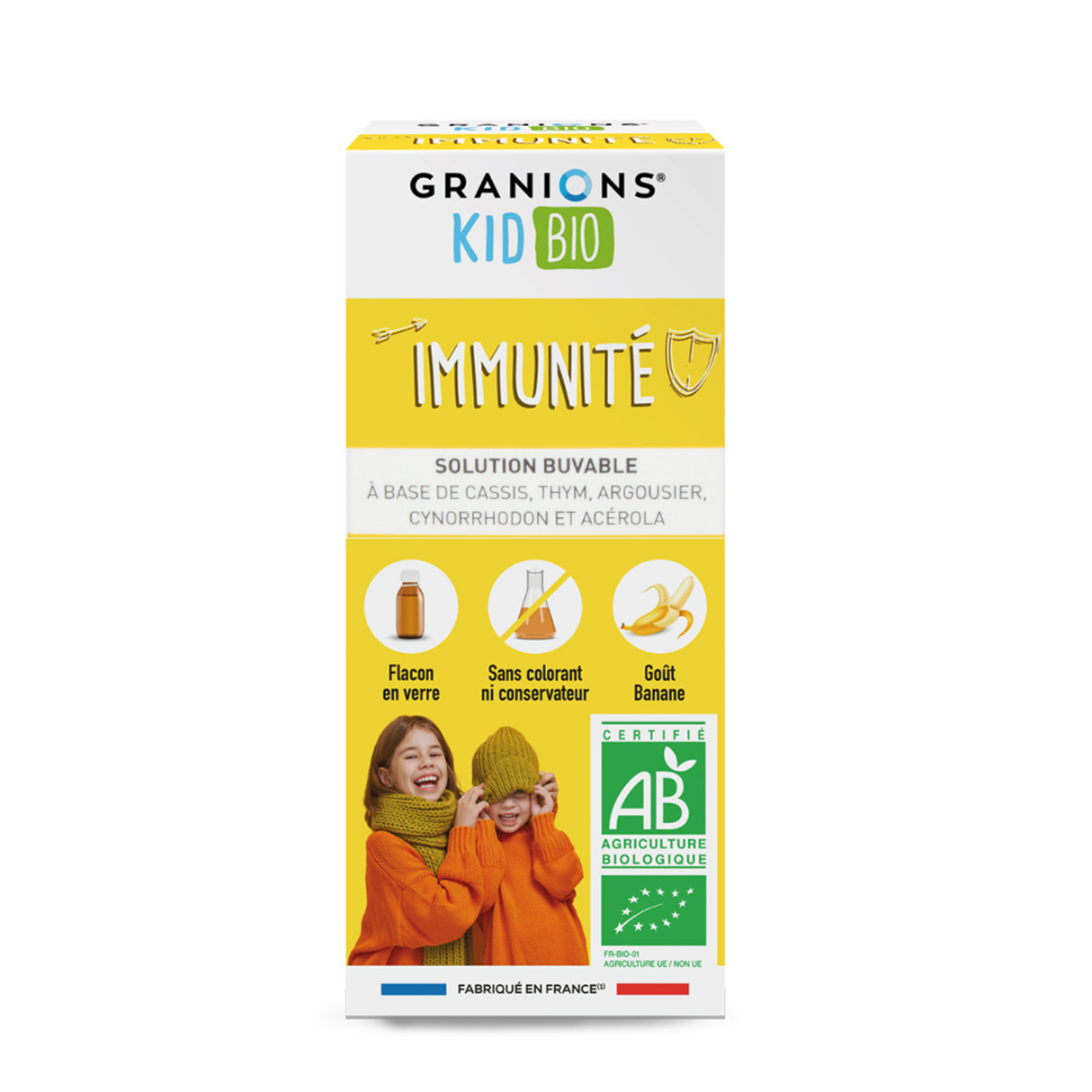 Granions, Kid Bio Banana, Sea buckthorn, Rosehip, Acerola, Blackcurrant & Thyme, Helps Stimulate & Strengthen The Immune System, Syrup, 125 ml