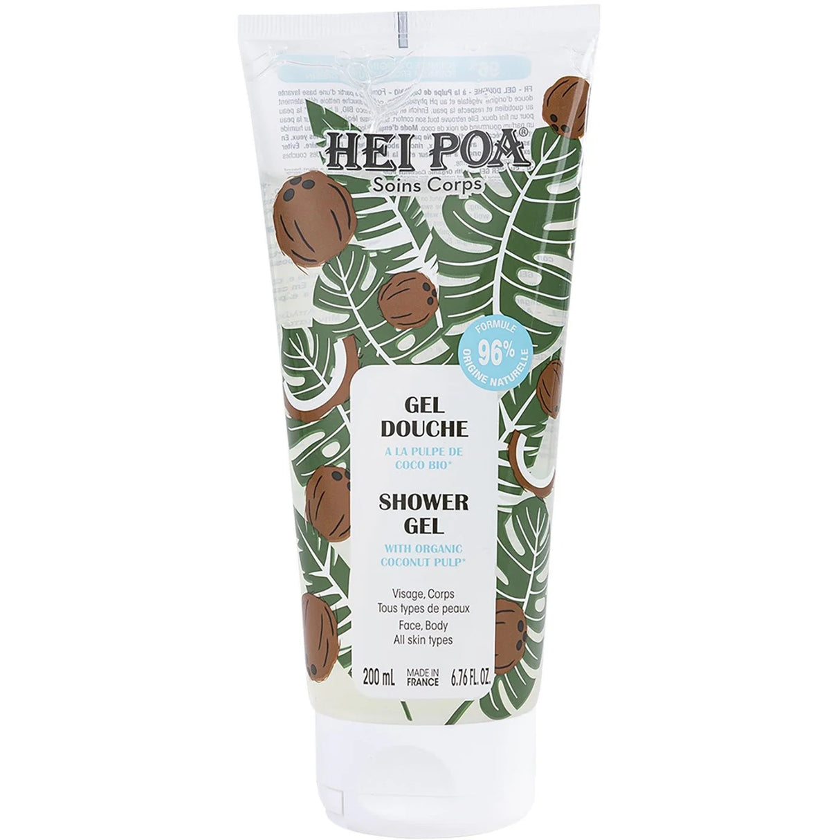 Hei Poa, Coconut Pulp, Hydrating, Shower Gel, For All Skin Types, 200 ml