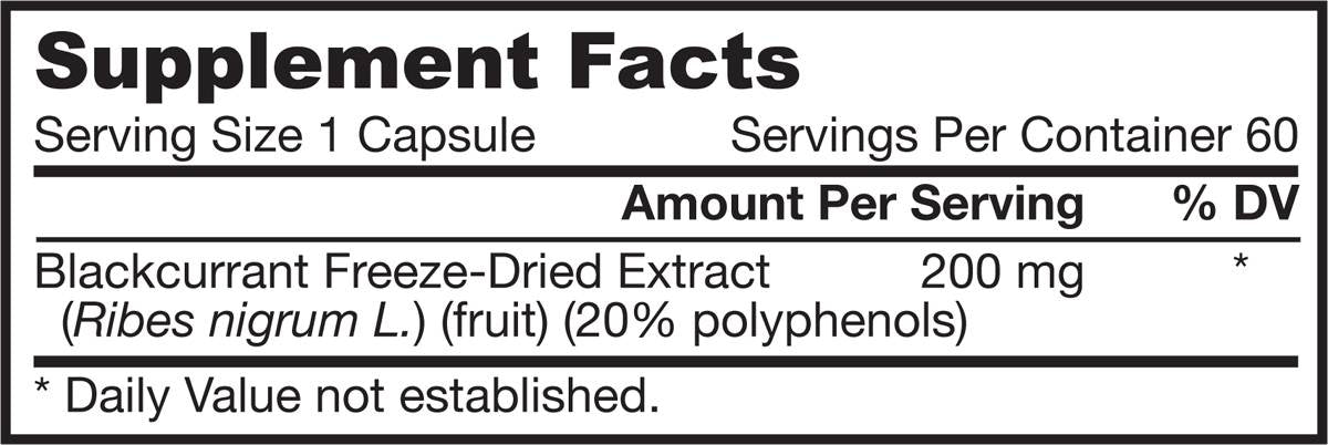 Blackcurrant Extract 200 mg 60 капсули - Feel You