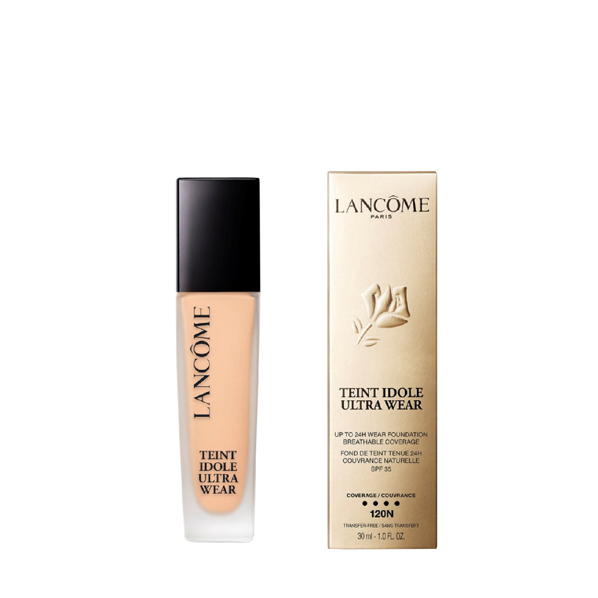 Lancome, Teint Idole Ultra Wear, Natural Coverage, Liquid Foundation, 120N, SPF 35, 30 ml