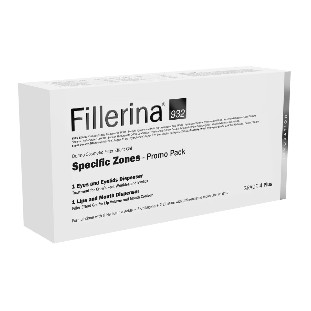 Set Labo: Fillerina 932 Specific Zones Grade 4 Plus, Hyaluronic Acid, Volumizing, Local Treatment Cream, For Lips, 7 ml + Fillerina 932 Specific Zones Grade 4 Plus, Anti-Wrinkle, Day & Night, Local Treatment Cream, For Eyes & Eyelids, 15 ml - Feel You