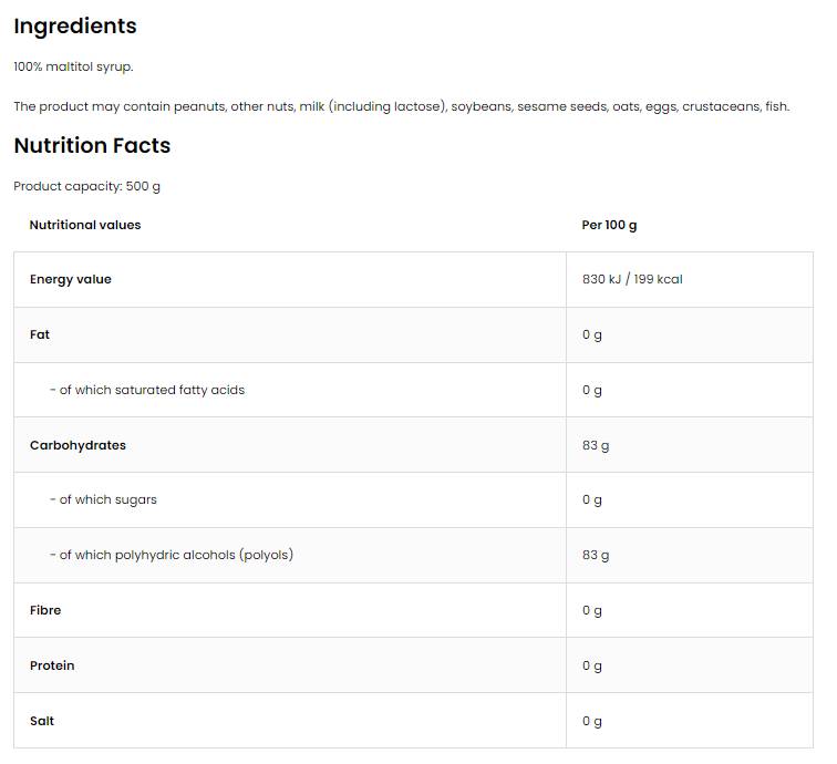 Maltitol Syrup 500 мл - Feel You