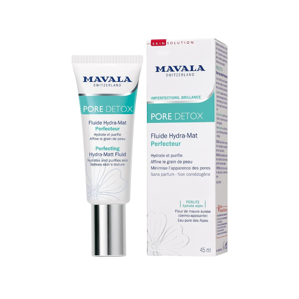 Mavala, Pore Detox, Hydrating & Mattifying & Detoxifying & Refreshing, Day & Night, Fluid, For Face, 45 ml