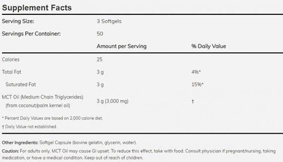 MCT Oil 1000 mg - 150 Гел капсули - Feel You