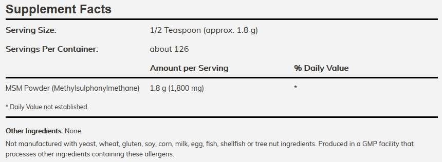 MSM Powder - 454 грама - Feel You