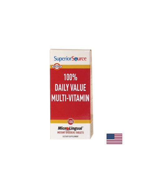 Мултивитамини - 100% Daily Value Multi-Vitamin, 100 сублингвални таблетки Superior Source - Feel You