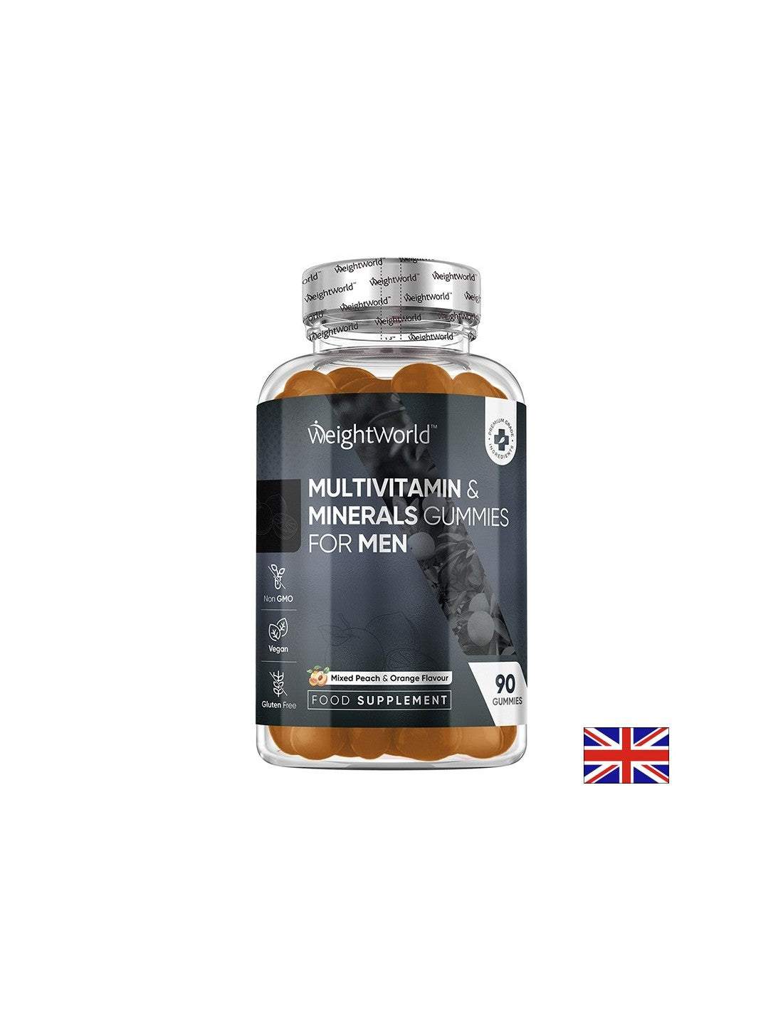 Мултивитамини и Минерали за мъже, 90 желирани таблетки с вкус на ягода и малина - Feel You