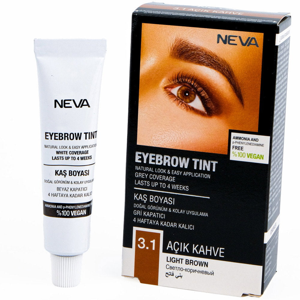 Neva, Eyebrow Tint, Permanent Hair Dye, Light Brown, 30 ml