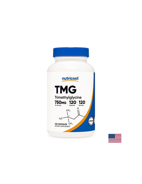 Нормализира нивата на хомоцистеина - TMG Бетаин анхидрид (триметилглицин), 750 mg х120 капсули Nutricost - Feel You