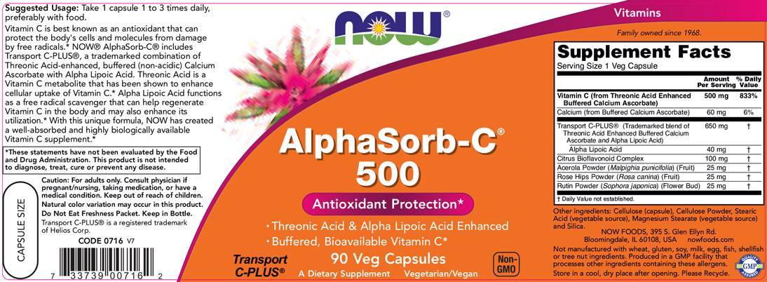 AlphaSorb-C 500 mg - 180 капсули - Feel You
