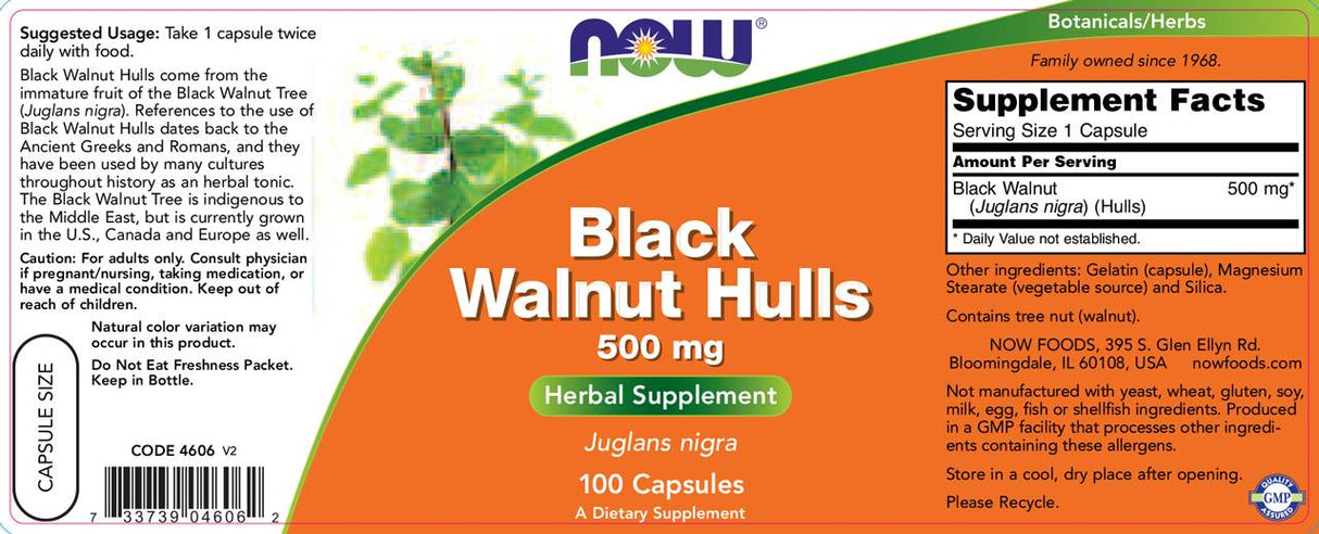 Black Wallnut Hulls 500 mg - 100 капсули - Feel You