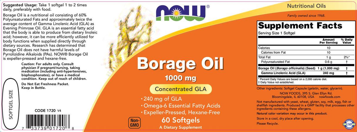 Borage Oil 1000 mg - 60 Гел капсули - Feel You