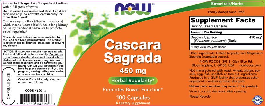Cascara Sagrada 450 mg - 100 капсули - Feel You
