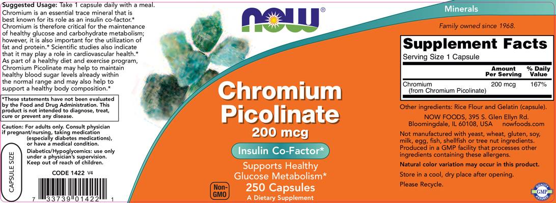 Chromium Picolinate 200 mcg - 100 капсули - Feel You