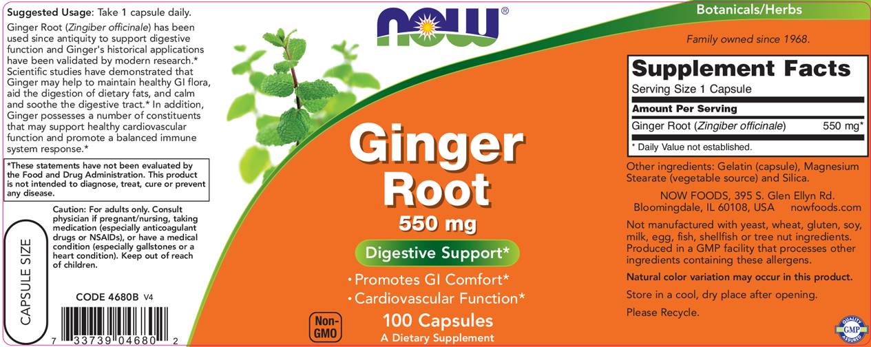 Ginger Root 550 mg - 100 капсули - Feel You