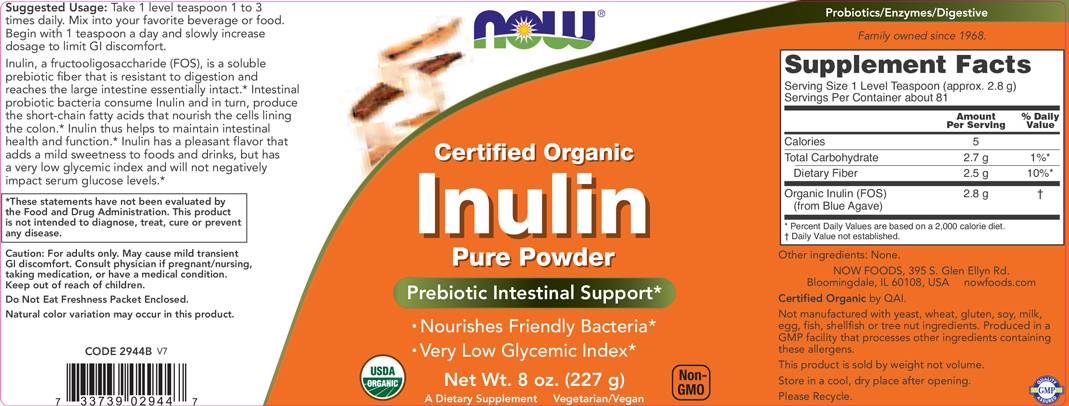 Inulin Powder Pure FOS - 227 грама - Feel You