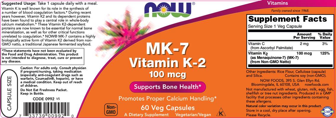 MK-7 Vitamin K-2 100 mcg - 60 капсули - Feel You