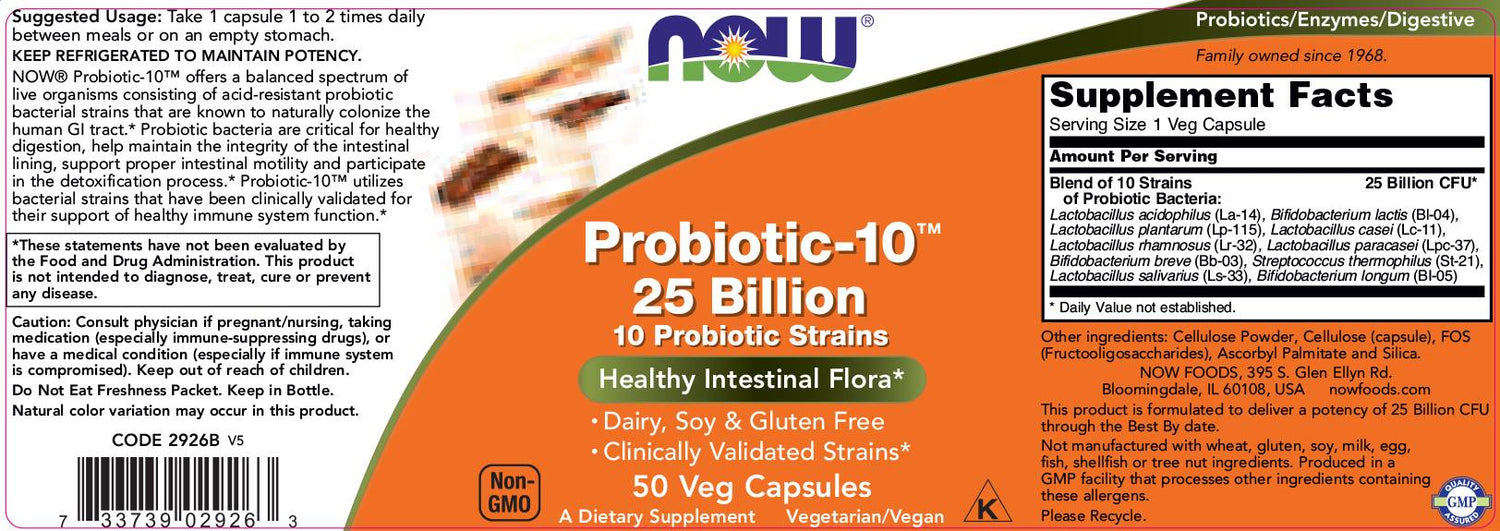 Probiotic-10 25 Billion - 50 капсули - Feel You