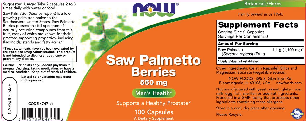 Saw Palmetto Berries 550 mg - 250 капсули - Feel You