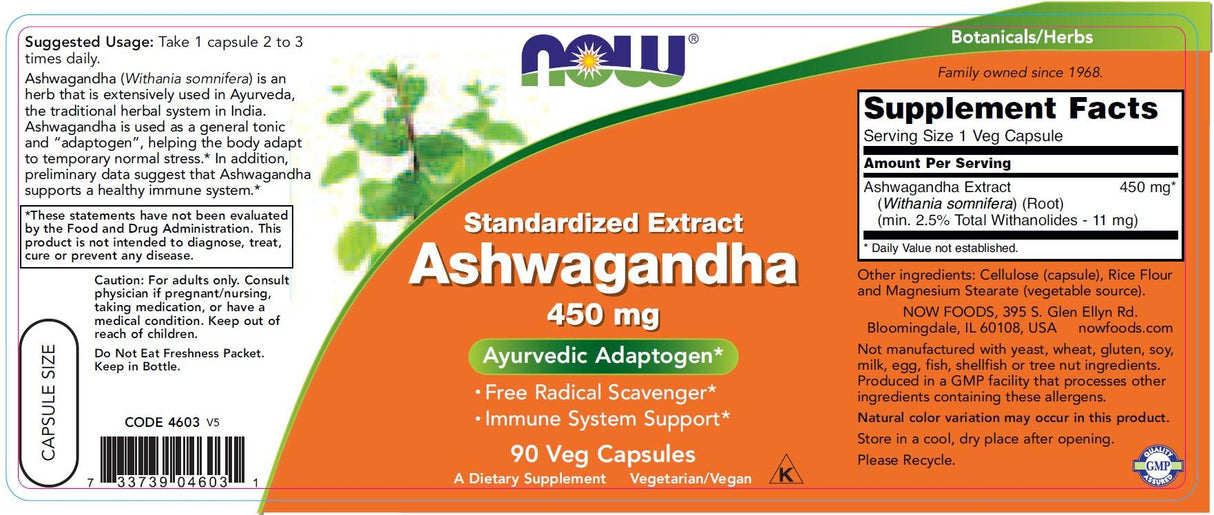 Ashwagandha Extract 450 mg - 90 капсули - Feel You