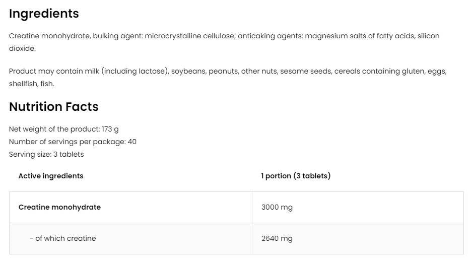 Creatine Monohydrate Tabs 3000 - 120 Таблетки - Feel You
