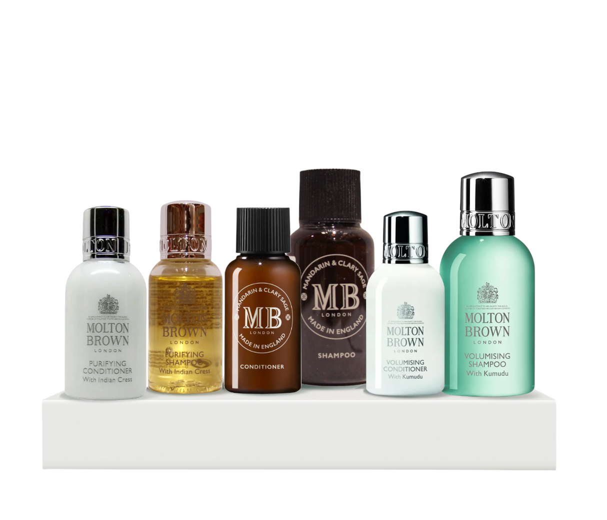 Hair Therapy Discovery Set Molton Brown: Indian Cress, Hair Shampoo, For Purifying, 30 ml + Indian Cress, Hair Conditioner, For Purifying, 30 ml + Mandarin & Clary Sage, Hair Conditioner, For Repairing, 30 ml + Molton Brown, Kumudu, Hair Shampoo, For V... - Feel You