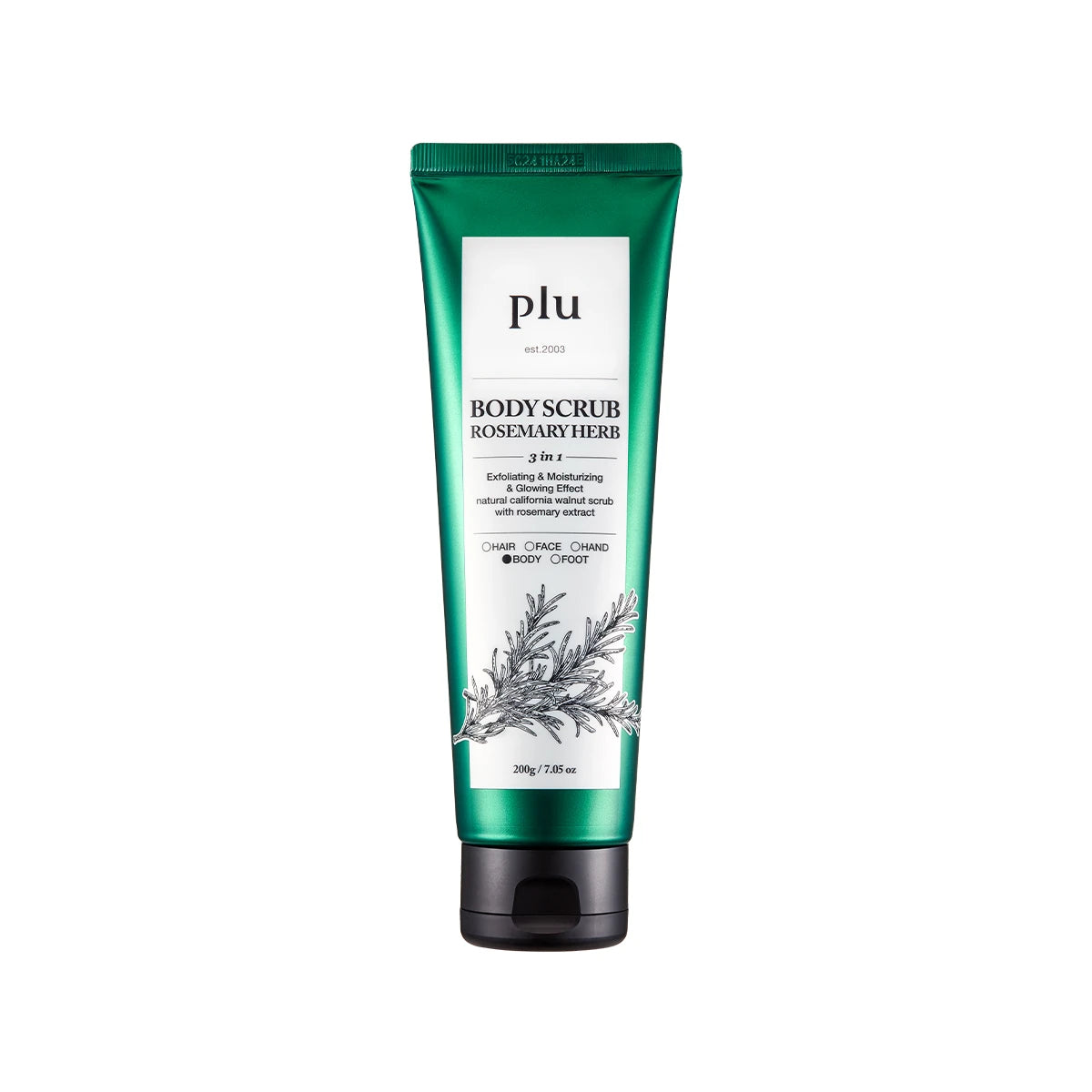 plu - Body Scrub Rosemary Herb, 200g - Feel You