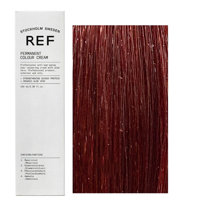 Ref Stockholm, Permanent Colour, Веган, Трайна боя за коса, 5.66 Intense Red Light Brown, 100 мл