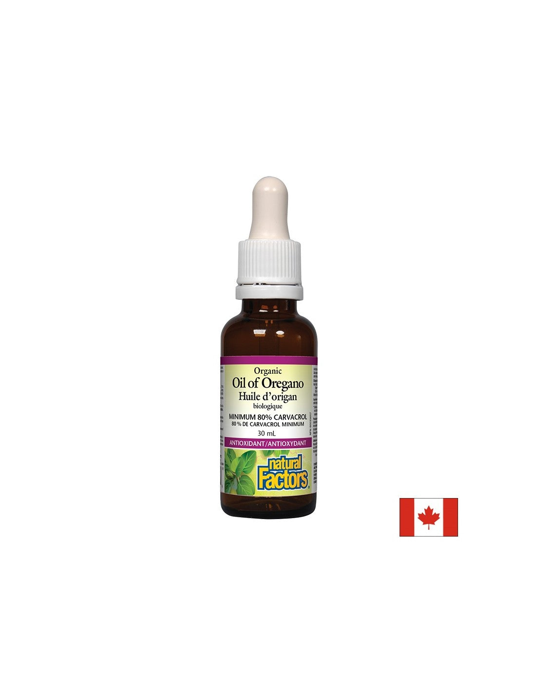 Риган масло, органик - Oil of Oregano Organic 30 mg, 187 дози, 30 ml Natural Factors - Feel You