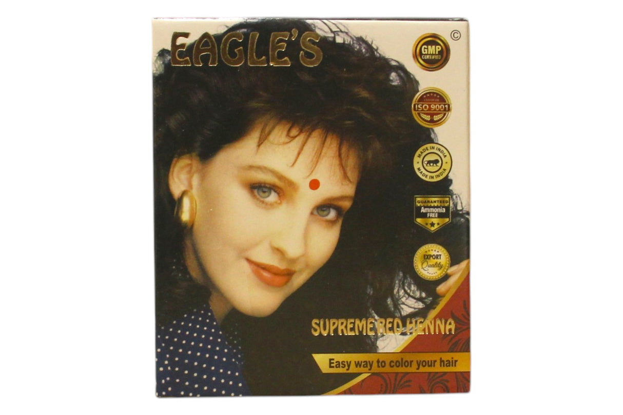 Set, Eagles, Henna Hair Color, Permanent Hair Dye, Bright Red, 6 pcs, 10 g