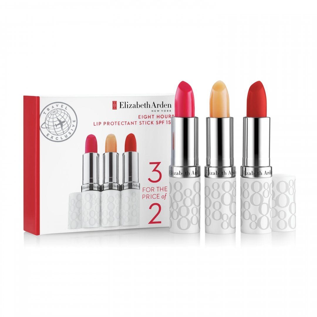 Set Elizabeth Arden: Eight Hour Cream, Tinted Moisturizer, Lip Balm, 02, Blush, SPF 15, 3.7 g + Eight Hour Cream, Lip Balm, Transparent, SPF 15, 3.7 g + Eight Hour Cream, Tinted Moisturizer, Lip Balm, 03, Berry, SPF 15, 3.7 g