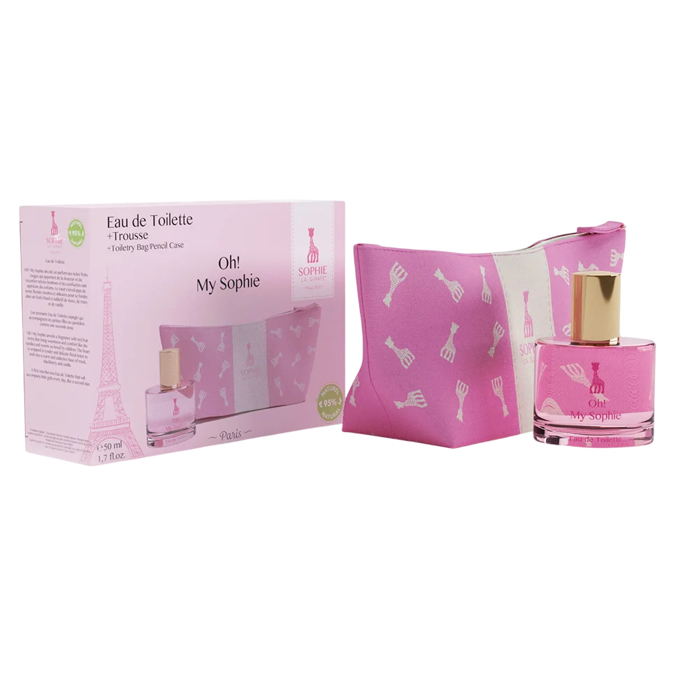 Set Sophie la Girafe: Oh! My Sophie, Eau De Toilette, For Women, 50 ml + Sophie La Girafe, Travel, GWP Textile Pouch, Pink