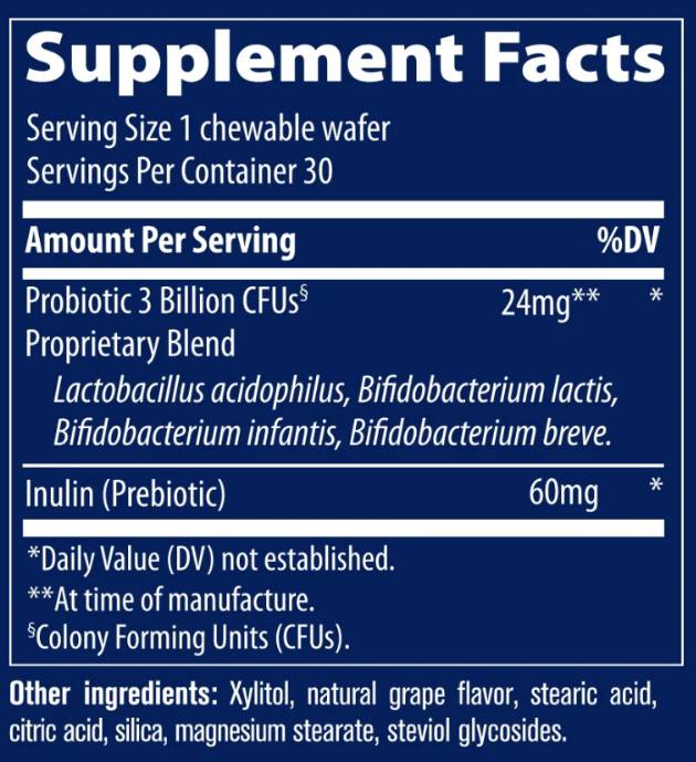 Children`s Probiotic Chewable | with 3 Billion Active Cells - 30 Дъвчащи таблетки - Feel You