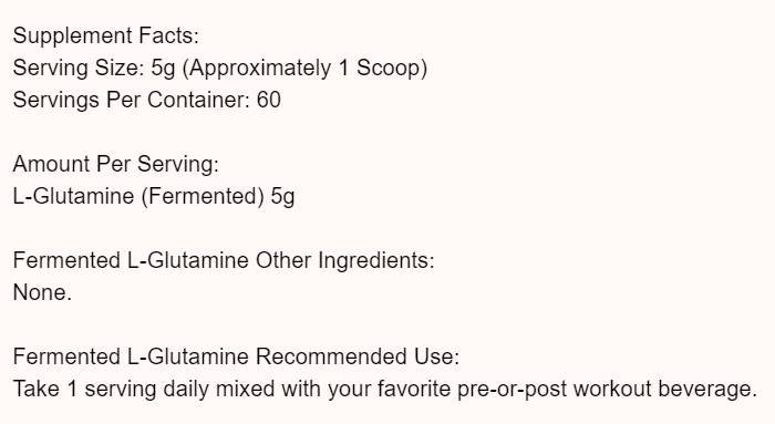 Fermented L-Glutamine - 300 грама - Feel You