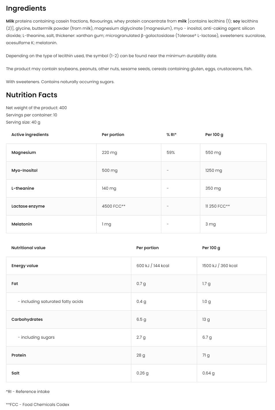 Keep Sleep Night Protein 400 грама - Feel You