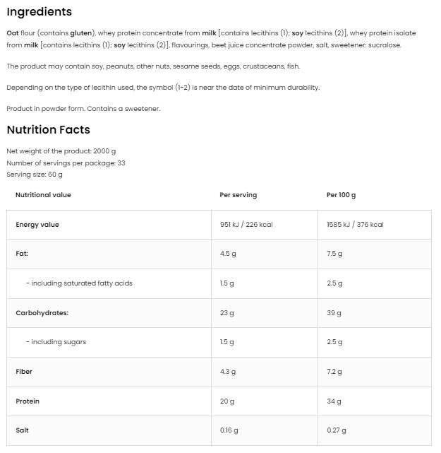 Oats & Whey - 1000 грама - Feel You