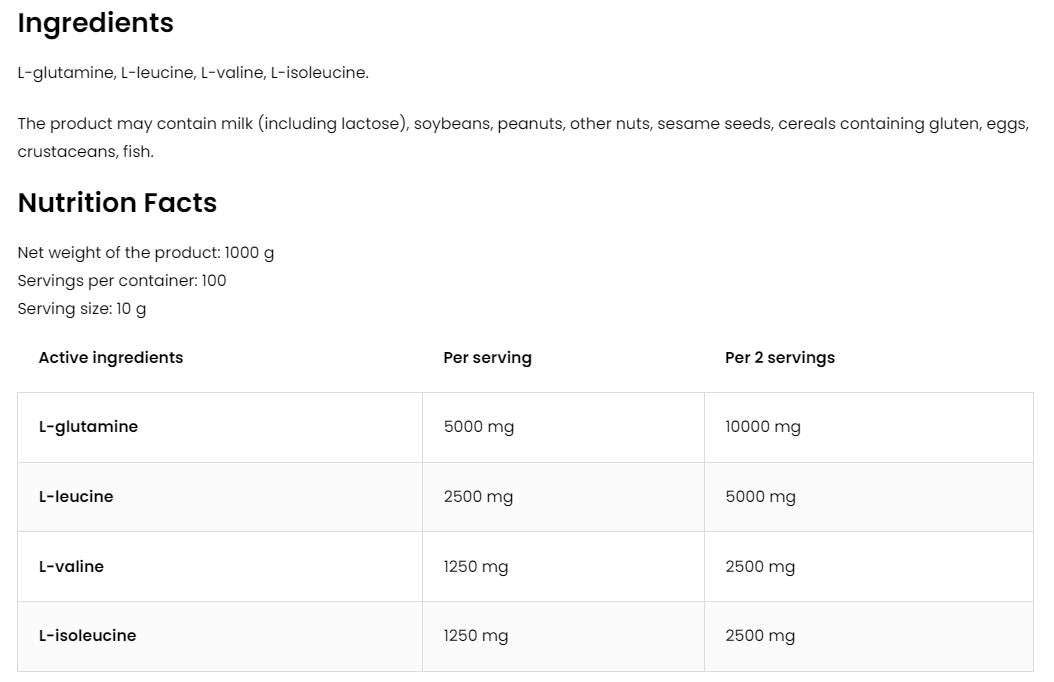 BCAA + GLUTAMINE Powder - 200 грама - Feel You