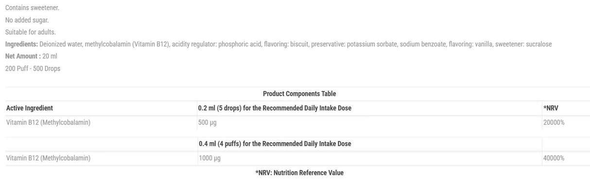 Vitamin B12 Spray & Drop 1000 mcg - 20 мл