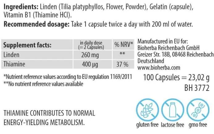 Linden Flower 130 mg - 100 капсули