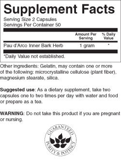 Pau D'Arco 500 mg - 100 капсули - Feel You