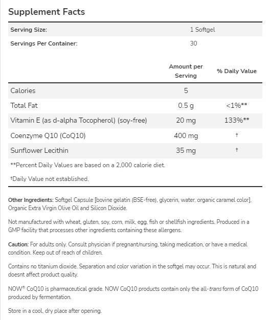 CoQ10 400 mg - 30 Гел капсули - Feel You