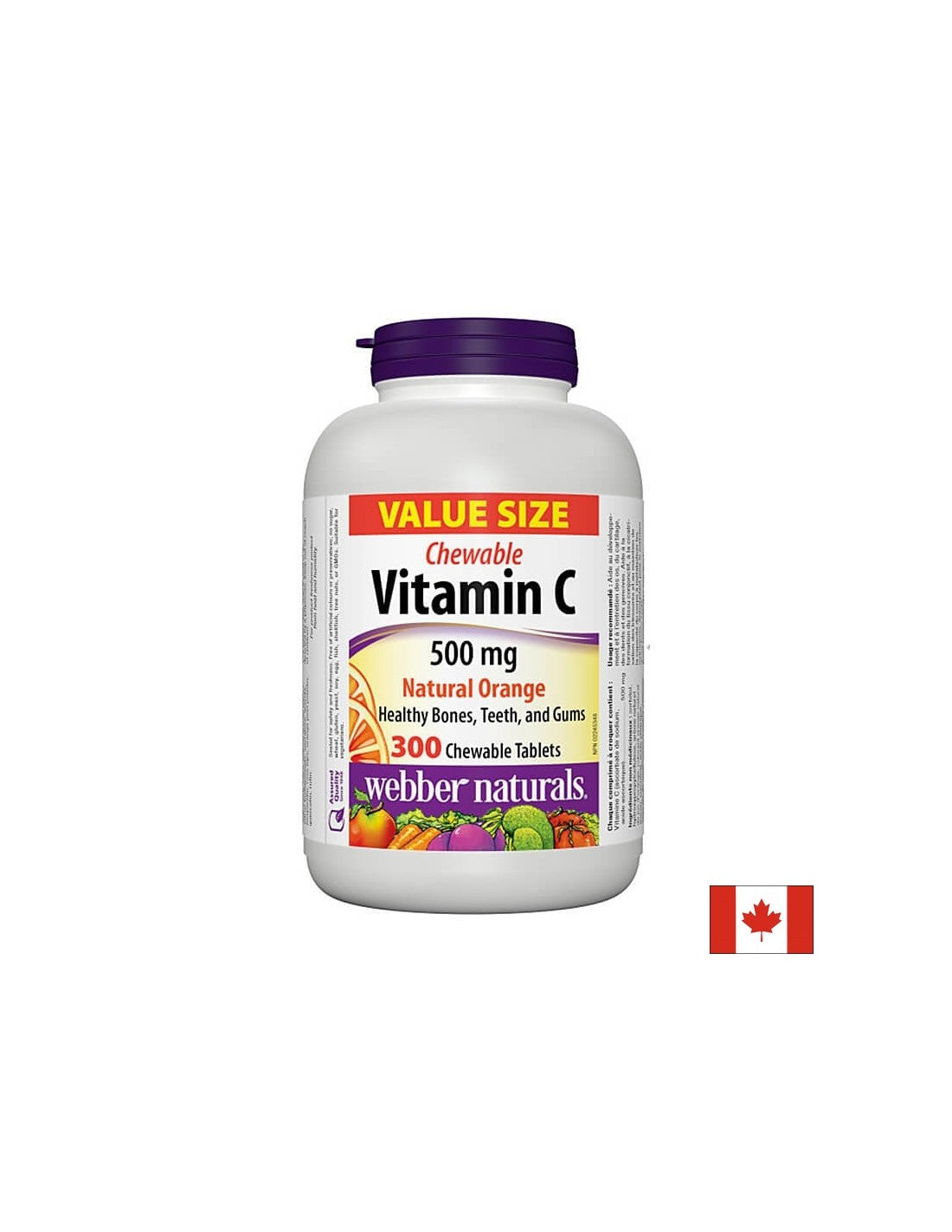 Vitamin C 500 mg Chewable - Витамин С 500 mg, 300 дъвчащи таблетки Webber Naturals - Feel You
