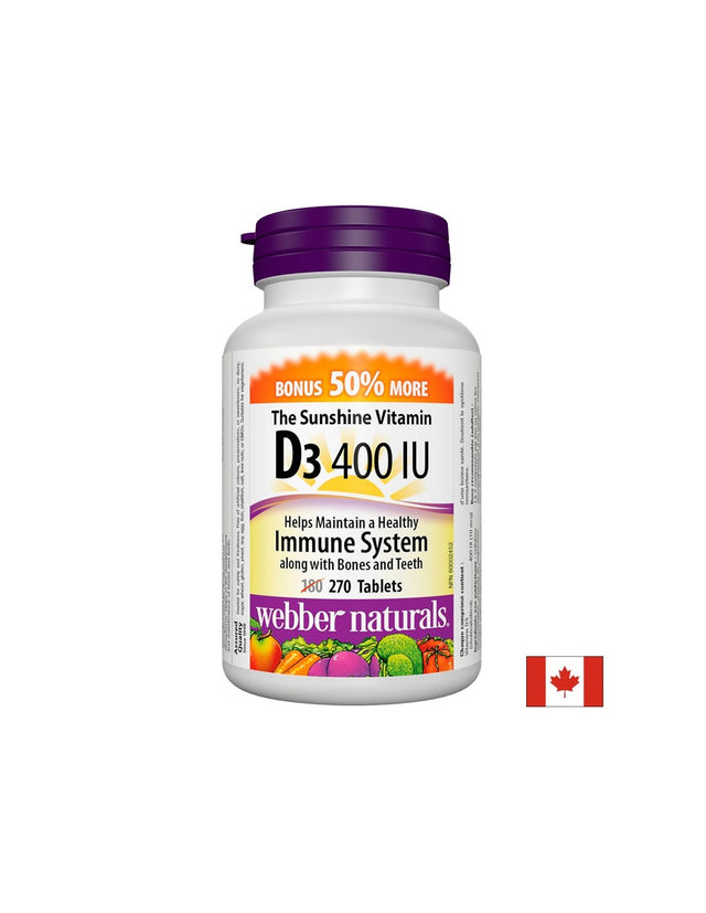 Vitamin D3 / Витамин D3, 400 IU, 270 таблетки - Feel You