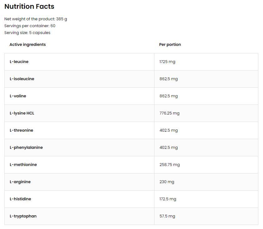 EAA 5750 / Essential Amino Acids - 150 капсули - Feel You