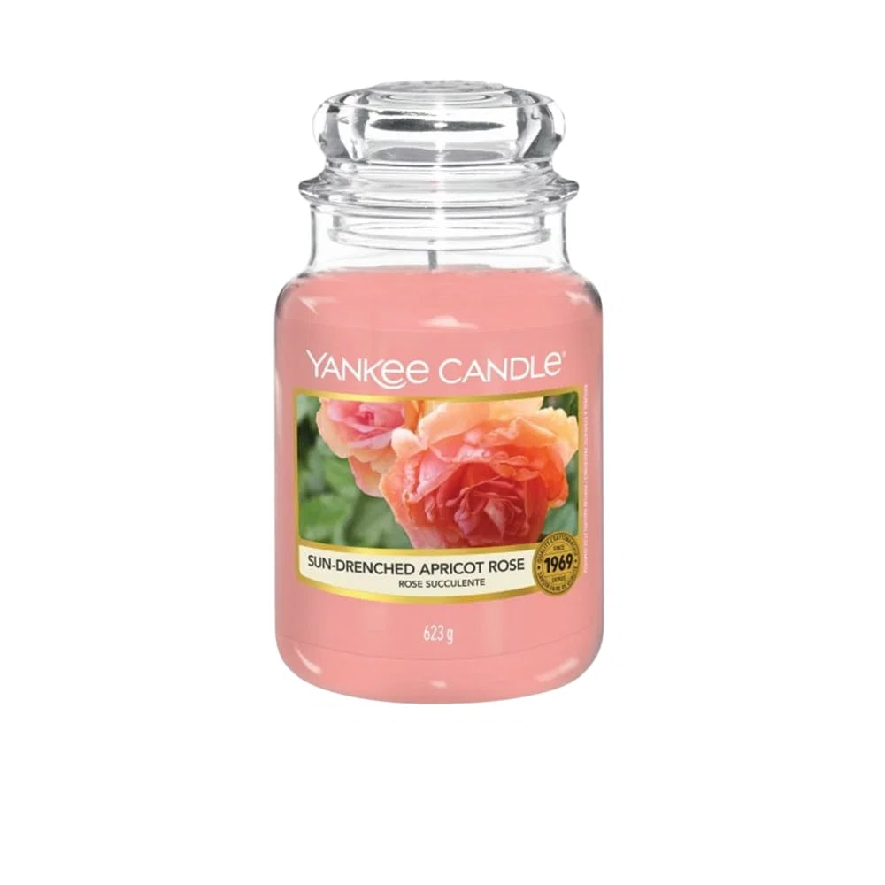 Yankee Candle, Sun-Drenched Apricot Rose, Sun Drenched Apricot, Nectarine Blossom, Scented Candle, 623 g