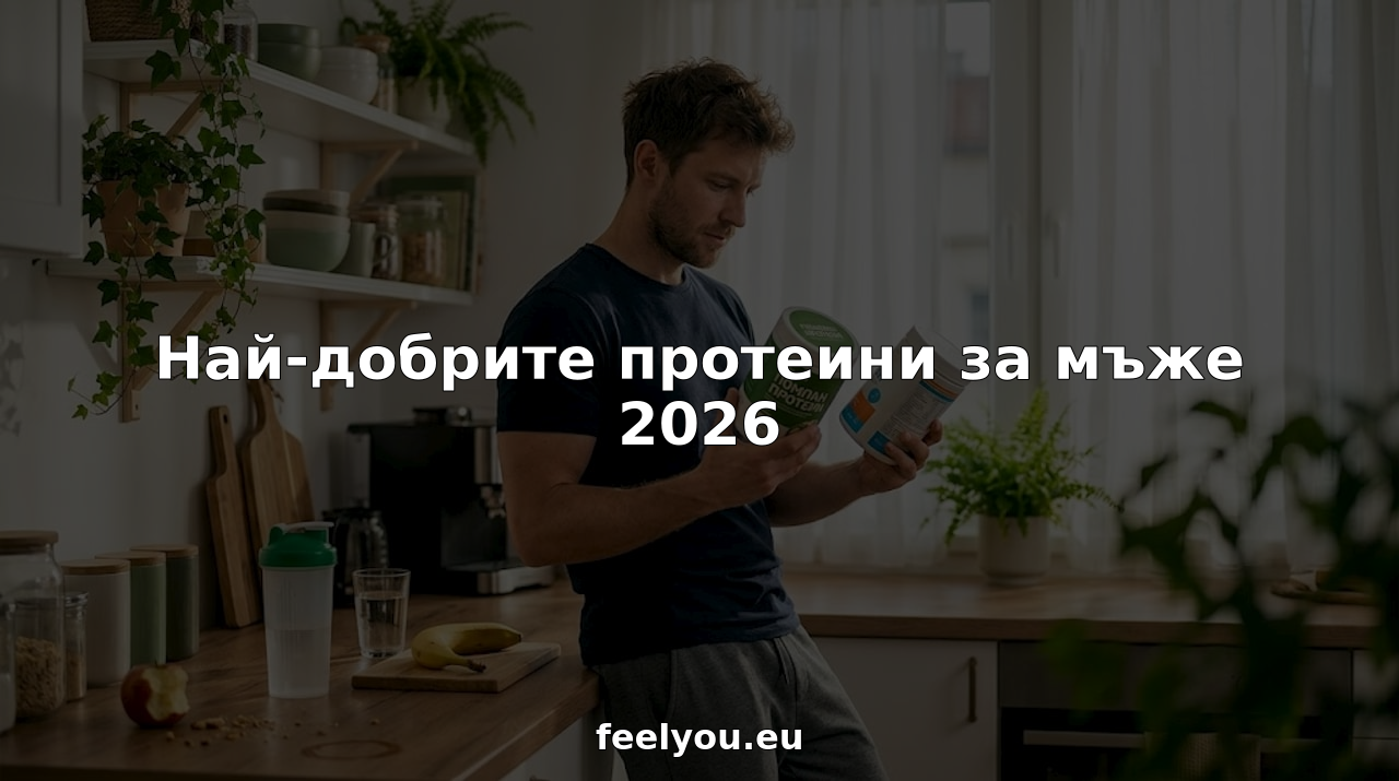 Мъж прави сравнение между различни видове протеин на прах в собствената си кухня.