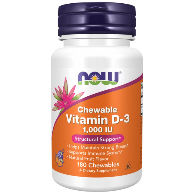 Vitamin D-3 1000 IU | Chewable - 180 Дъвчащи таблетки - Feel You